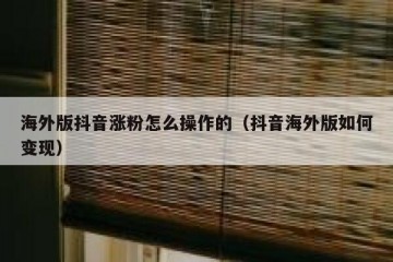 海外版抖音涨粉怎么操作的（抖音海外版如何变现）