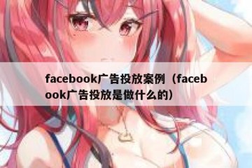 facebook广告投放案例（facebook广告投放是做什么的）