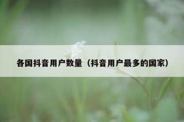 各国抖音用户数量（抖音用户最多的国家）