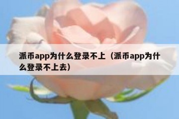 派币app为什么登录不上（派币app为什么登录不上去）