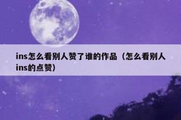 ins怎么看别人赞了谁的作品（怎么看别人ins的点赞）