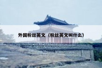 外国粉丝英文（粉丝英文叫什么）