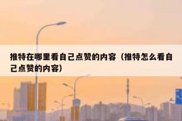 推特在哪里看自己点赞的内容（推特怎么看自己点赞的内容）