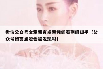 微信公众号文章留言点赞我能看到吗知乎（公众号留言点赞会被发现吗）
