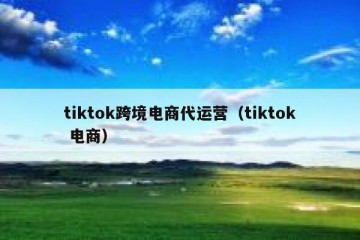 tiktok跨境电商代运营（tiktok 电商）