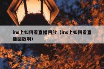 ins上如何看直播回放（ins上如何看直播回放啊）
