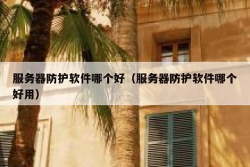 服务器防护软件哪个好（服务器防护软件哪个好用）
