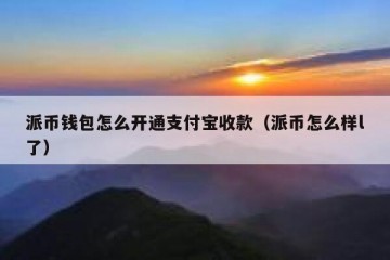 派币钱包怎么开通支付宝收款（派币怎么样l了）