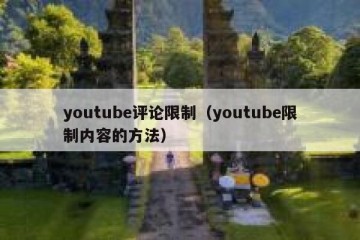 youtube评论限制（youtube限制内容的方法）