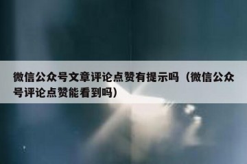 微信公众号文章评论点赞有提示吗（微信公众号评论点赞能看到吗）