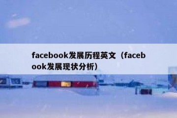 facebook发展历程英文（facebook发展现状分析）