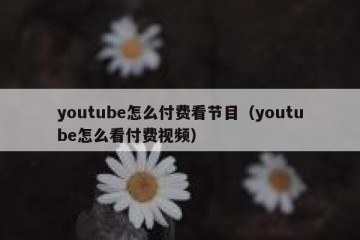 youtube怎么付费看节目（youtube怎么看付费视频）