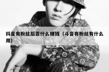 抖音有粉丝后靠什么赚钱（斗音有粉丝有什么用）