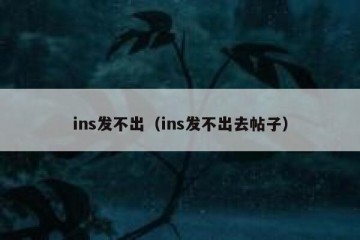 ins发不出（ins发不出去帖子）