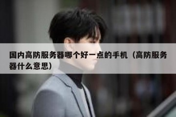 国内高防服务器哪个好一点的手机（高防服务器什么意思）