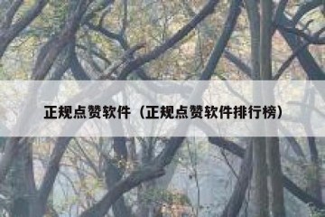 正规点赞软件（正规点赞软件排行榜）