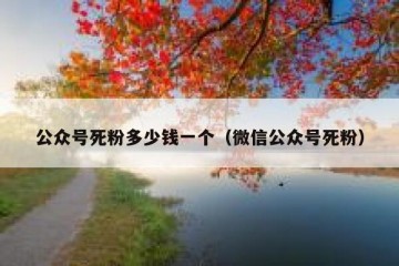 公众号死粉多少钱一个（微信公众号死粉）