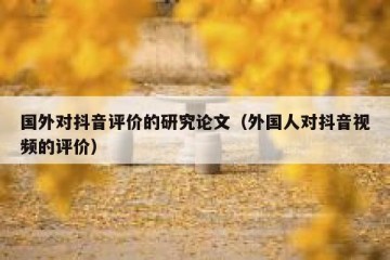 国外对抖音评价的研究论文（外国人对抖音视频的评价）