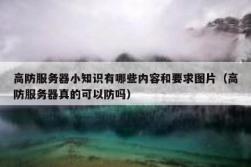 高防服务器小知识有哪些内容和要求图片（高防服务器真的可以防吗）