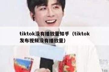 tiktok没有播放量知乎（tiktok发布视频没有播放量）