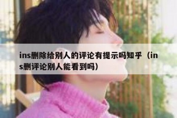 ins删除给别人的评论有提示吗知乎（ins删评论别人能看到吗）
