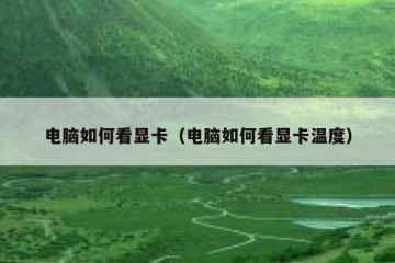 电脑如何看显卡（电脑如何看显卡温度）