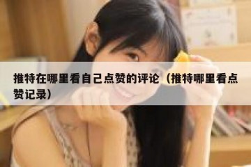 推特在哪里看自己点赞的评论（推特哪里看点赞记录）