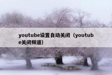 youtube设置自动关闭（youtube关闭频道）