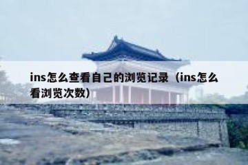 ins怎么查看自己的浏览记录（ins怎么看浏览次数）