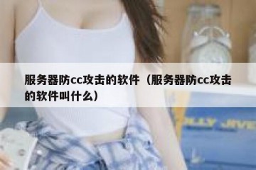服务器防cc攻击的软件（服务器防cc攻击的软件叫什么）