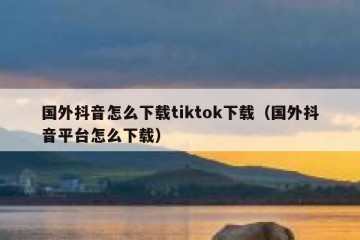 国外抖音怎么下载tiktok下载（国外抖音平台怎么下载）