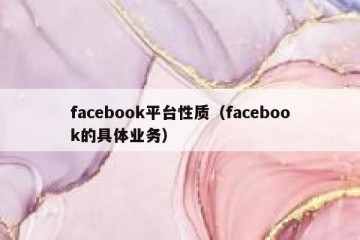 facebook平台性质（facebook的具体业务）