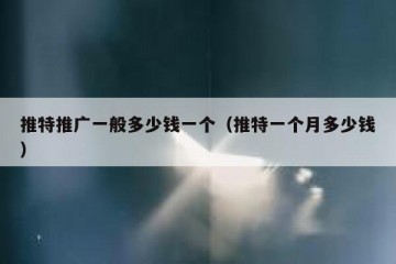 推特推广一般多少钱一个（推特一个月多少钱）