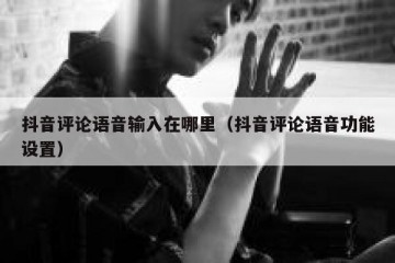 抖音评论语音输入在哪里（抖音评论语音功能设置）