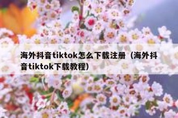 海外抖音tiktok怎么下载注册（海外抖音tiktok下载教程）
