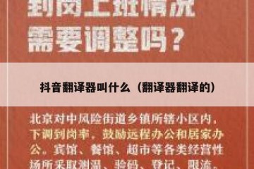抖音翻译器叫什么（翻译器翻译的）