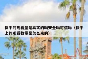 快手的观看量是真实的吗安全吗可信吗（快手上的观看数量是怎么来的）