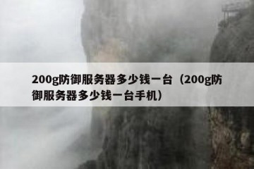 200g防御服务器多少钱一台（200g防御服务器多少钱一台手机）