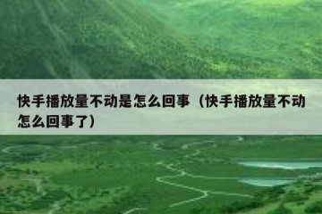 快手播放量不动是怎么回事（快手播放量不动怎么回事了）