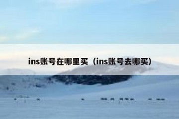 ins账号在哪里买（ins账号去哪买）