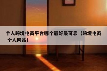 个人跨境电商平台哪个最好最可靠（跨境电商 个人网站）
