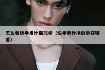 怎么看快手累计播放量（快手累计播放量在哪看）