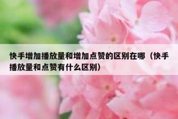 快手增加播放量和增加点赞的区别在哪（快手播放量和点赞有什么区别）