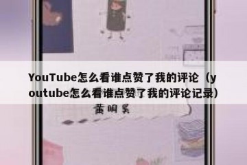 YouTube怎么看谁点赞了我的评论（youtube怎么看谁点赞了我的评论记录）