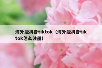 海外版抖音tiktok（海外版抖音tiktok怎么注册）