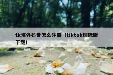 tk海外抖音怎么注册（tiktok国际版下载）