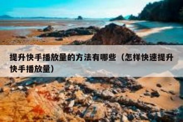 提升快手播放量的方法有哪些（怎样快速提升快手播放量）