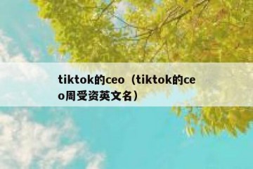 tiktok的ceo（tiktok的ceo周受资英文名）