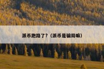 派币跑路了?（派币是骗局嘛）