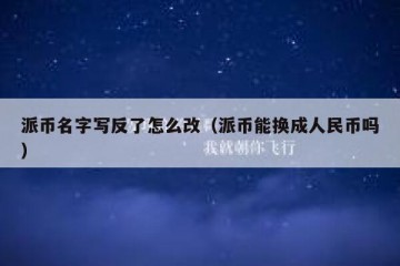 派币名字写反了怎么改（派币能换成人民币吗）
